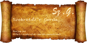 Szekretár Gerda névjegykártya